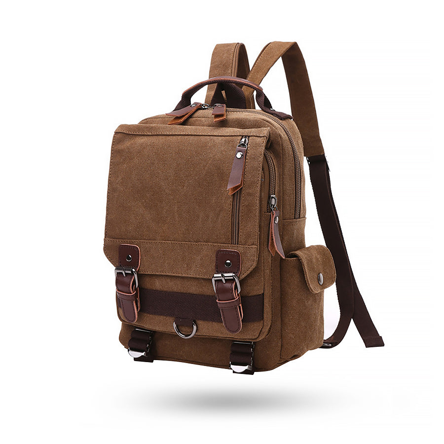 Canvas Unisex Backpack/ Zip Into Crossbody