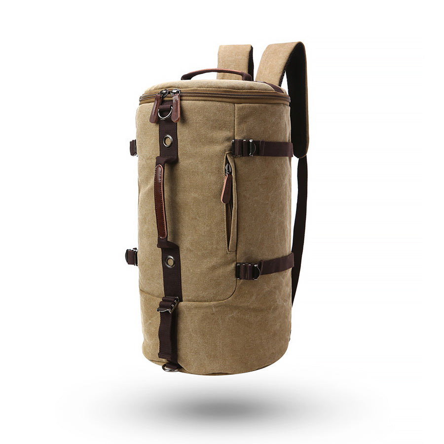 Large Capacity Canvas Drum Backpack