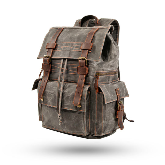 Beeswax Canvas Leather Backpack