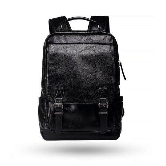 Buckle PU Leather Backpack